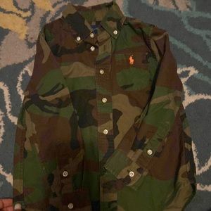 Camo Polo long sleeve button up